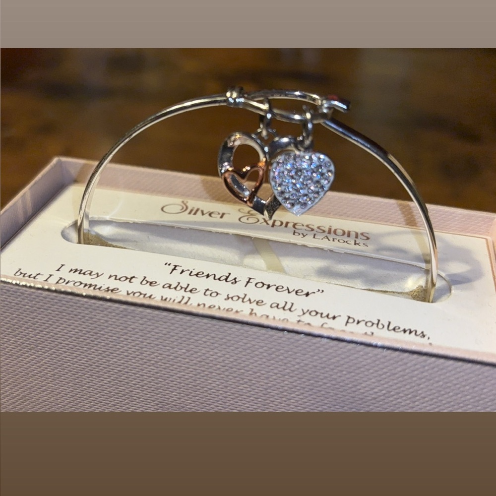 Silver Expressions Heart Charm Bracelet